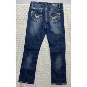 Rock & Roll Cowgirl Jeans Women 28 Approx 31x31 Boyfriend Blue Denim Embroidered